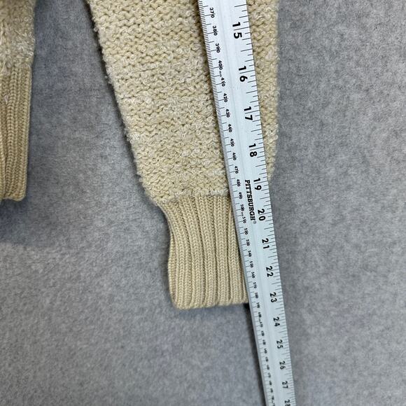 Claudine Sweater Womens Size M Beige Wool Blend Chunky Cable Knit Cardigan - Picture 14 of 14